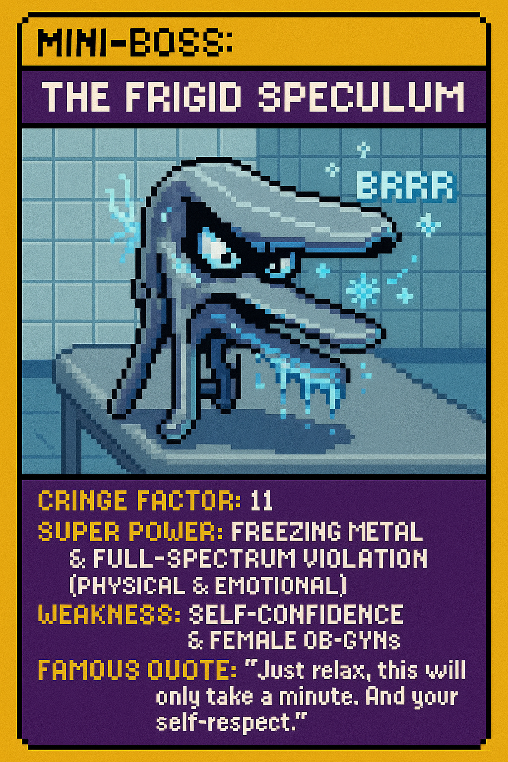 The Frigid Speculum Game Card