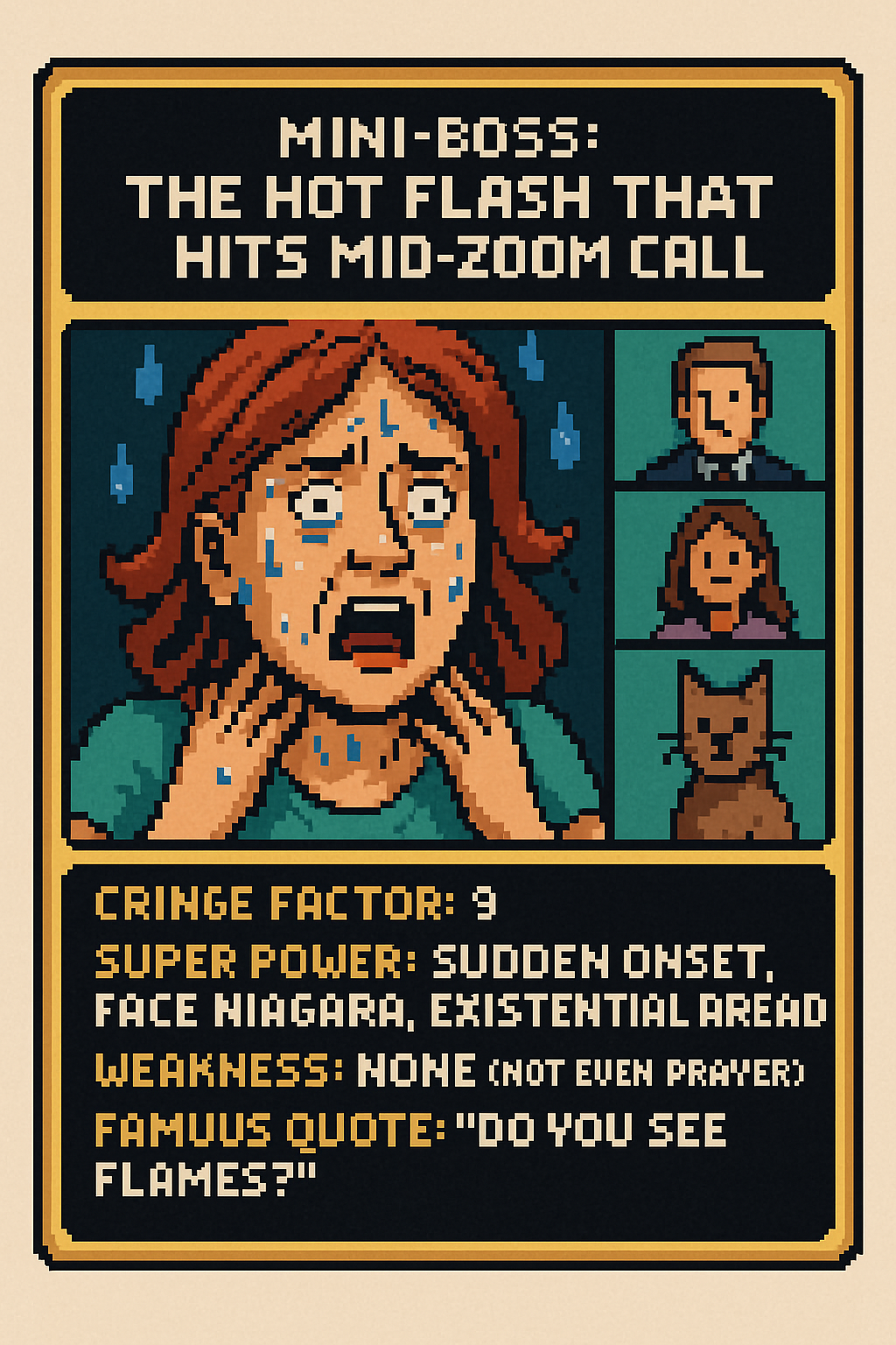The Hot Flash That Hits Mid-Zoom Call Game Card